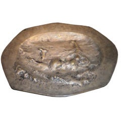 Antique French Art Nouveau Bronze Charger 8