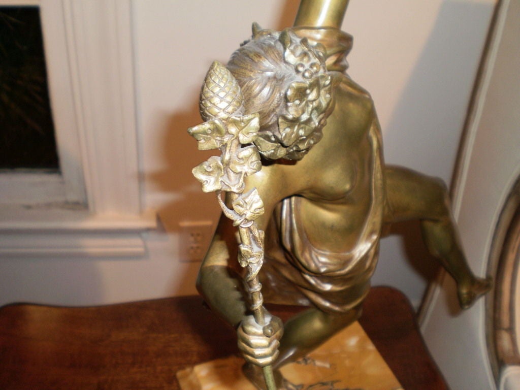Period French Art Deco Bronze Sculpture on Marble Base by G. Obiols 4