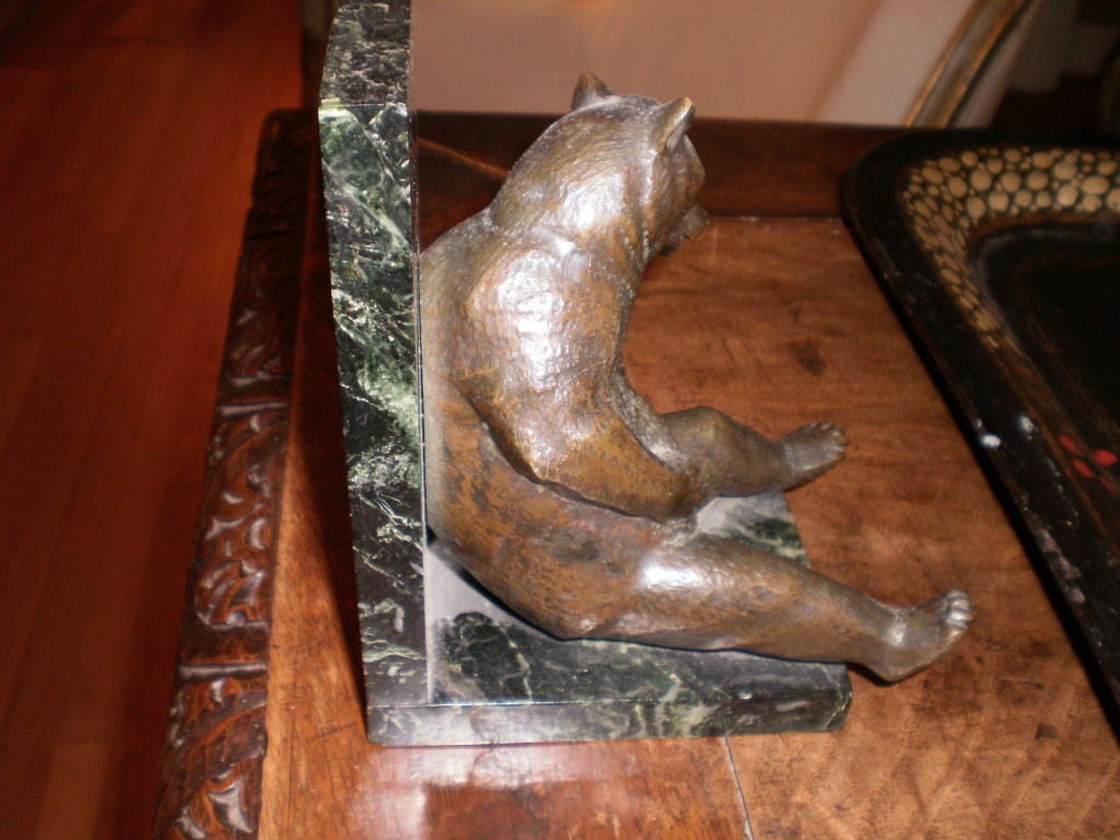 Mid-20th Century PAIR OF FRENCH ART DECO BRONZE BOOKENDS