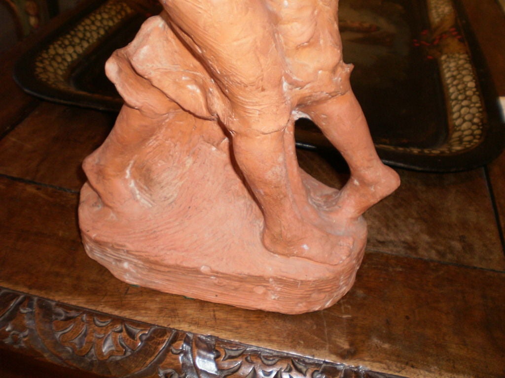 Art Deco French Terracotta Sculpture by T. Foris For Sale