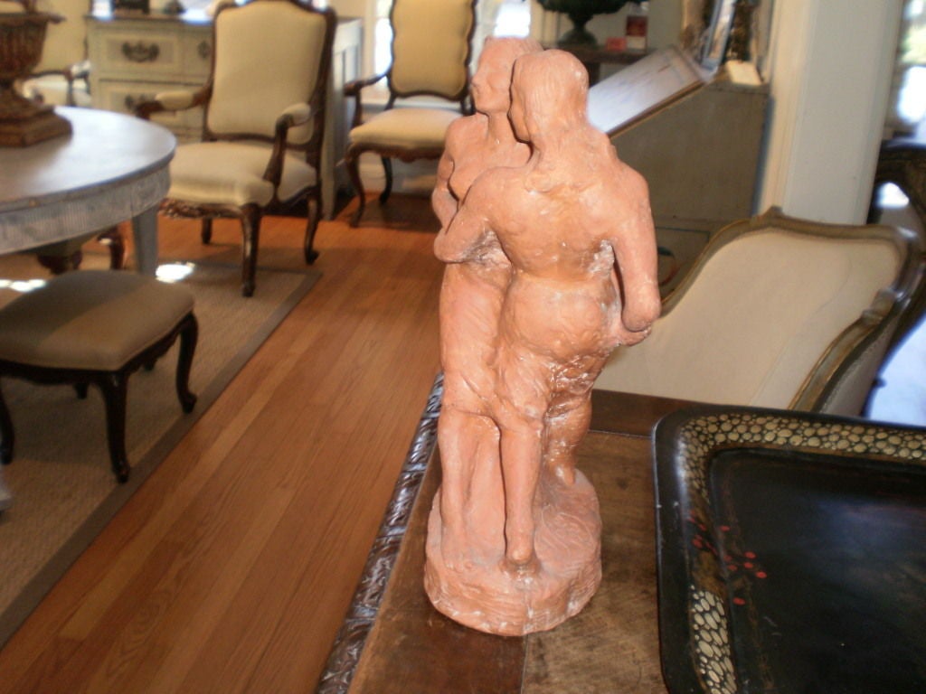 Early 20th Century French Terracotta Sculpture by T. Foris For Sale