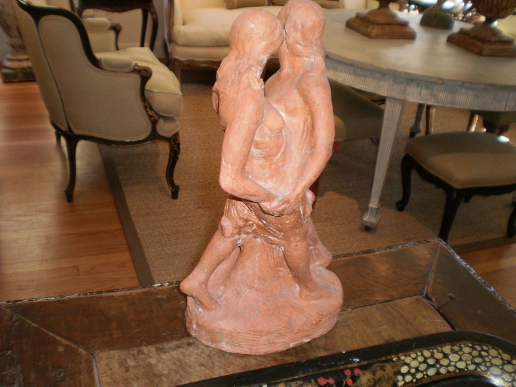 French Terracotta Sculpture by T. Foris For Sale 1