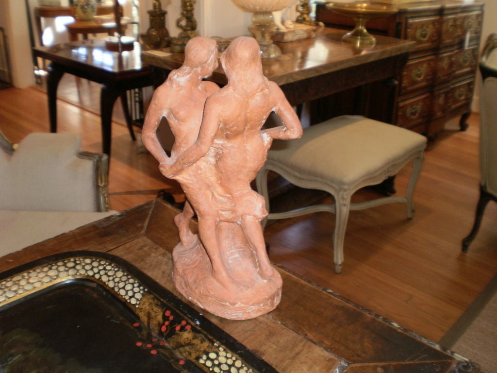 French Terracotta Sculpture by T. Foris For Sale 3