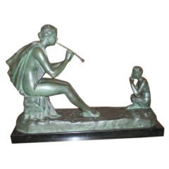 Französische Art-Déco-Bronze von G. Obiols