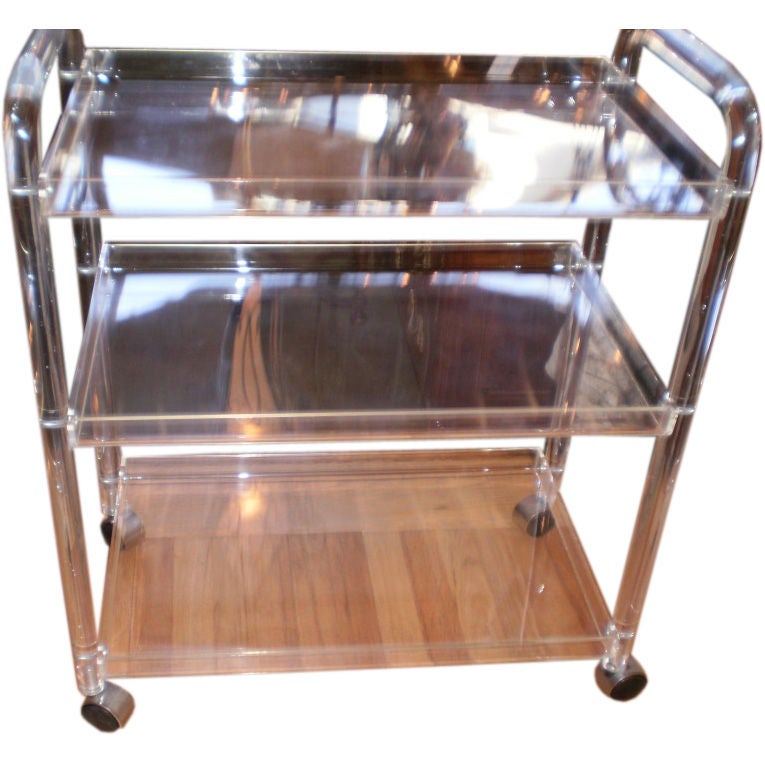 LUCITE BAR CART