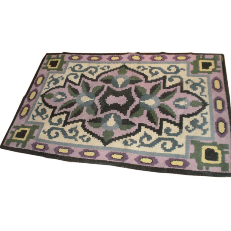 French Art Deco Rug in the Style of Jules Leleu In Good Condition For Sale In Houston, TX