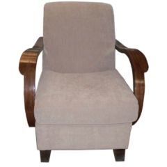 French Art Deco Walnut Lounge Chair Inspired By Rene Prou 9