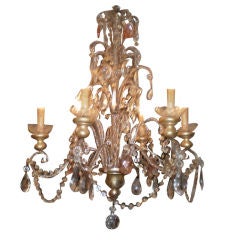 ITALIAN BAGUES STYLE BEADED AND CRYSTAL CHANDELIER