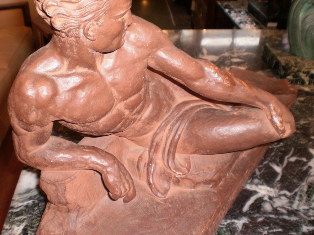 French Art Deco Terra Cotta Sculpture by Cipriani In Excellent Condition In Houston, TX