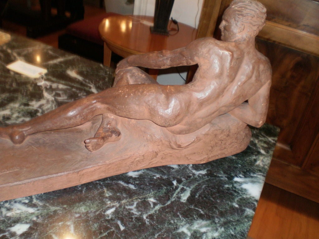 Mid-20th Century French Art Deco Terra Cotta Sculpture by Cipriani
