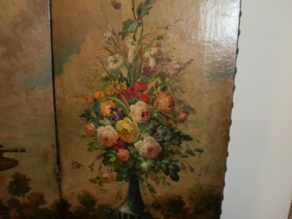 HAND PAINTED ITALIAN LEATHER SCREEN 1