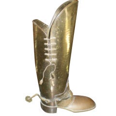 Vintage Brass Boot Umbrella Stand