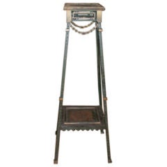 Unusual French Maison Jansen Style Iron and Bronze Pedestal Table 9