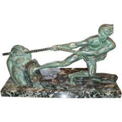French Art Deco Bronze Sculpture By Alexandre Ouline, Circa. 1930