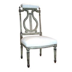 Louis XVI Lyre Back Voyeuse Chair