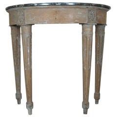 Italian Demilune Console with Marble Top