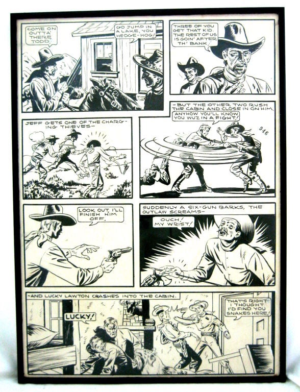 Mid-20th Century Lucky Lawton Original Comic Book Art