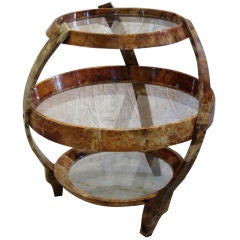 Aldo Tura Three Tier Parchment Table