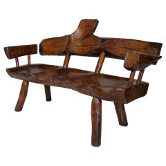 Rustic Log Bench
