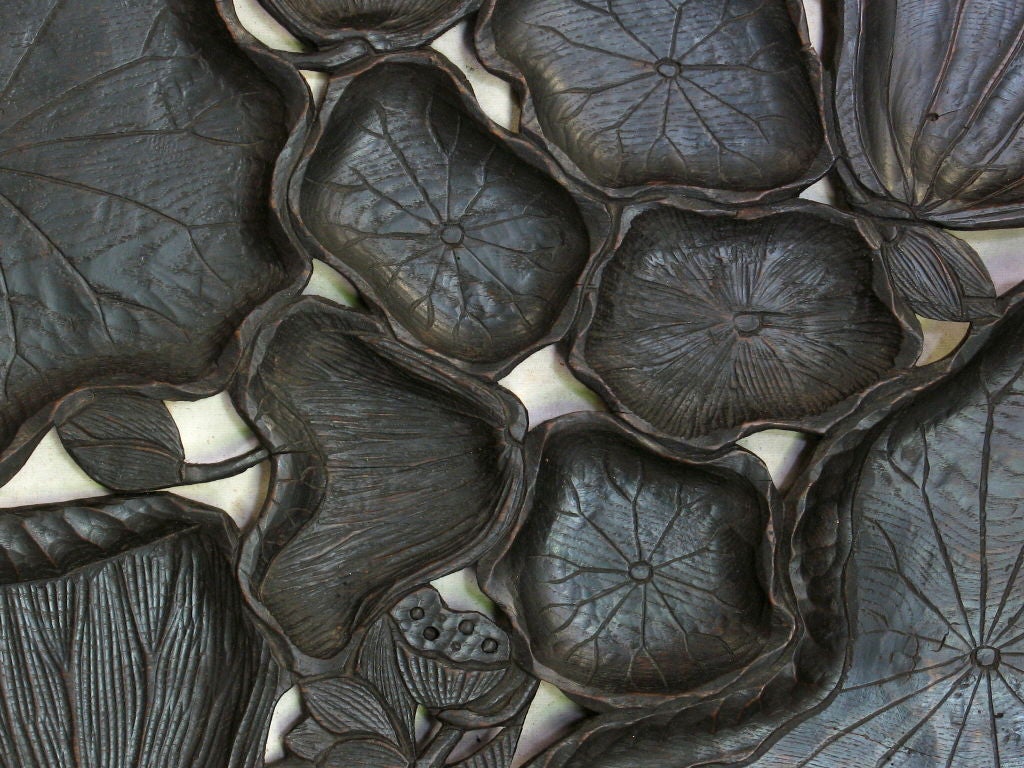 Japanese Carved Lotus Tray 1