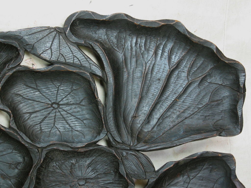 Japanese Carved Lotus Tray 3