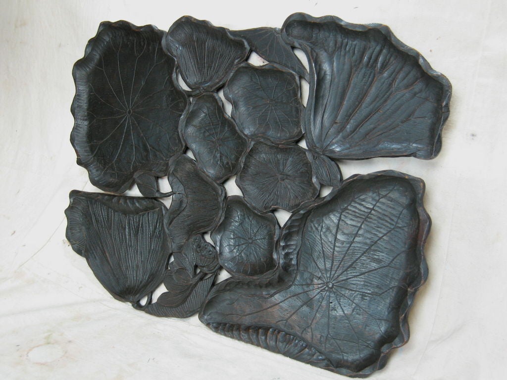 Japanese Carved Lotus Tray 4