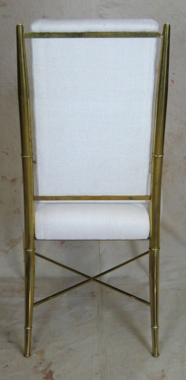 Set of Four Brass Faux Bamboo Chairs 2