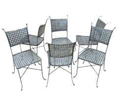 Set of Six Aluminium Strap Chairs