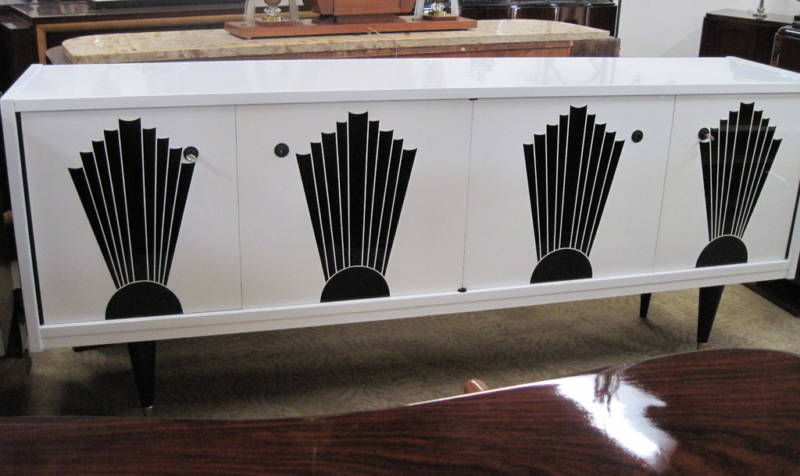 French Art Deco/ Art Moderne White Enamel 