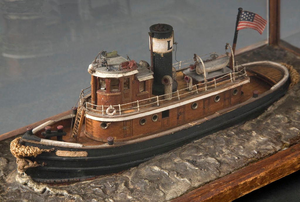 Boat encased in glass