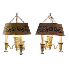 Pair, French Tole Hanging Lamps