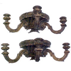 pair, 19th C French Giltwood Sconces