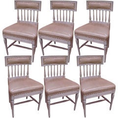 Antique A Set of Six (6) Gustavian(Swedish)Dining Chairs
