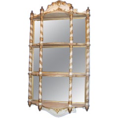 19th c. Italian carved and painted and parcel gilt hanging shelf - REDUCED