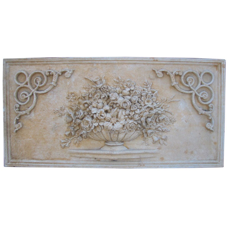 Large cast stone wall plaque at 1stDibs