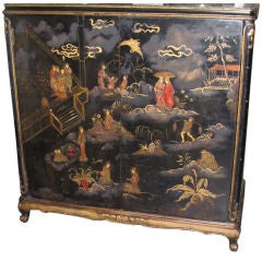 2 Door Chinoiserie Painted Cabinet