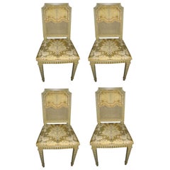 Set of four Adams style cained back chairs