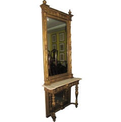19th C French Console and Mirror