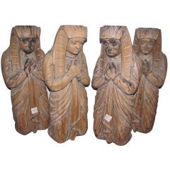 19th c. carved wood caryatid figures (A1180)