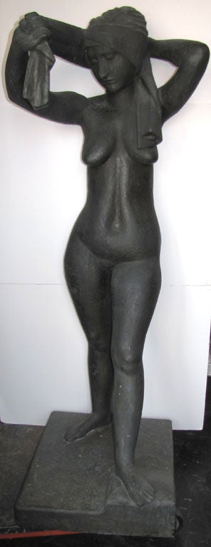 Mid-Century Modern Walter Arnold Lifesize Nude Bronze Sculpture For Sale