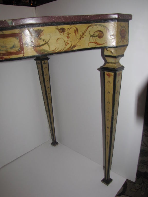 Pair of 19th Century Italian Painted Corner Console Tables