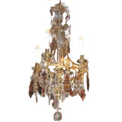 Antique 19th c. French Louis XV Bronze and Crystal Chandelier (A850)