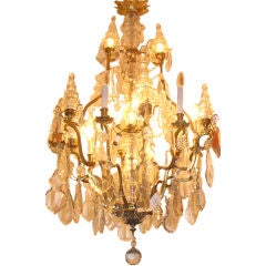 Large Louis XV Bronze and Crystal Chandelier (M376)