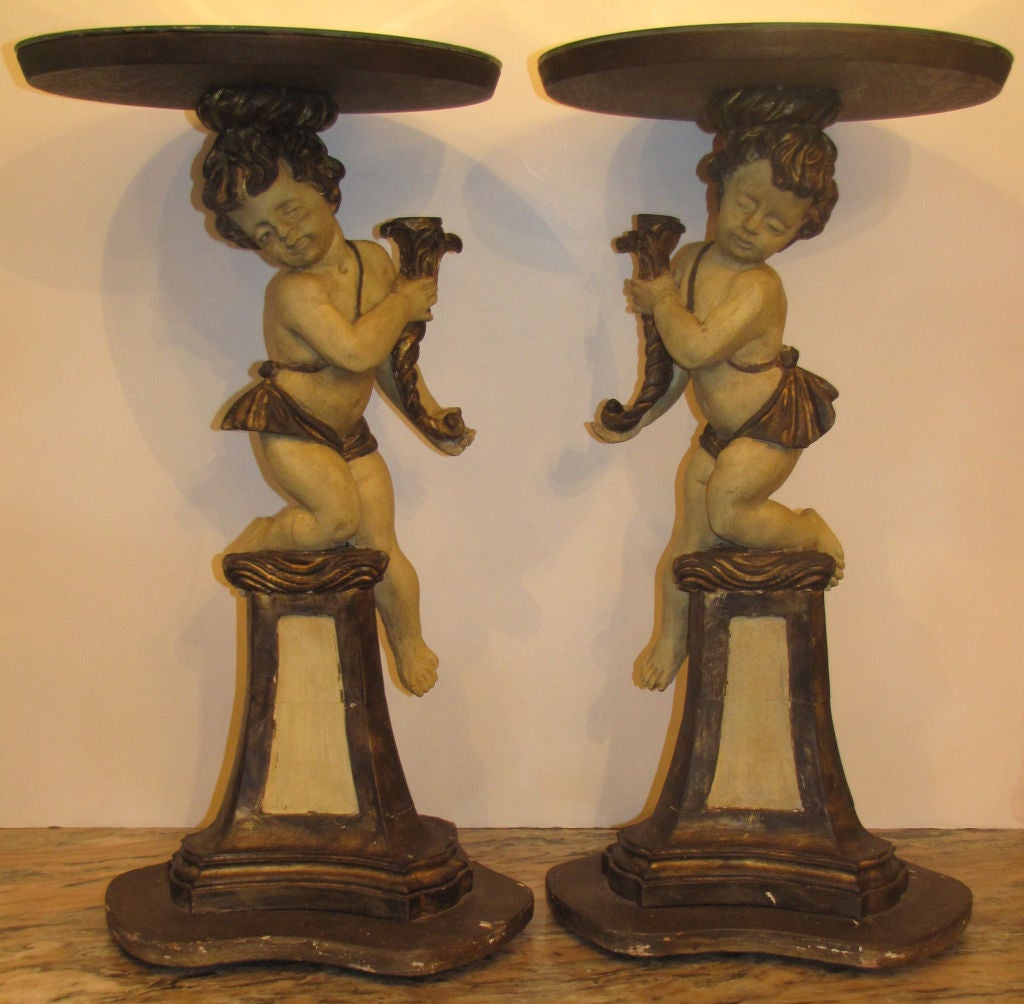 Pair Of Putti Side Tables