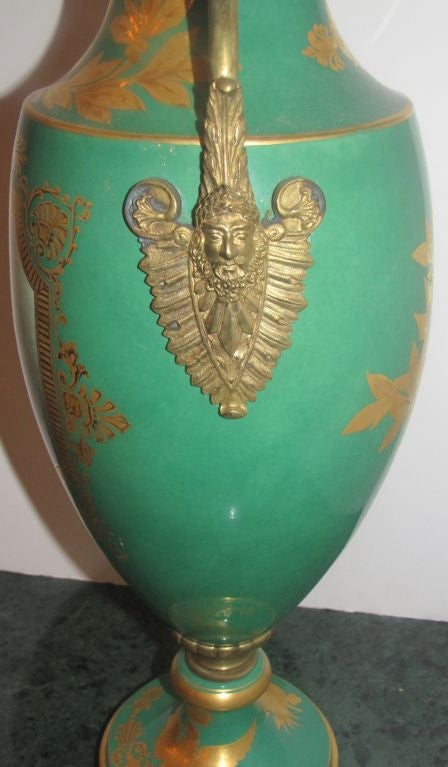 French 19th c. Sevres Bronze-Mounted Porcelain Portrait Vase & Cover - REDUCED