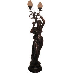 Antique Large Art Nouveau Figural Lamp (M959)