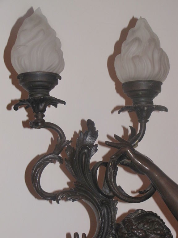 Belle Époque Large Art Nouveau Figural Lamp (M959)