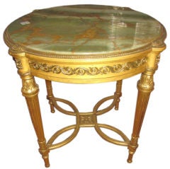 Giltwood  Onyx Top Center Table