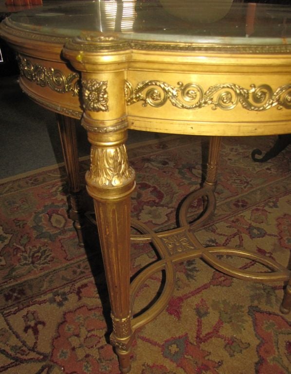 Giltwood  Onyx Top Center Table