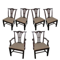 Set of Six Chippendale Mahogany Dining Chairs